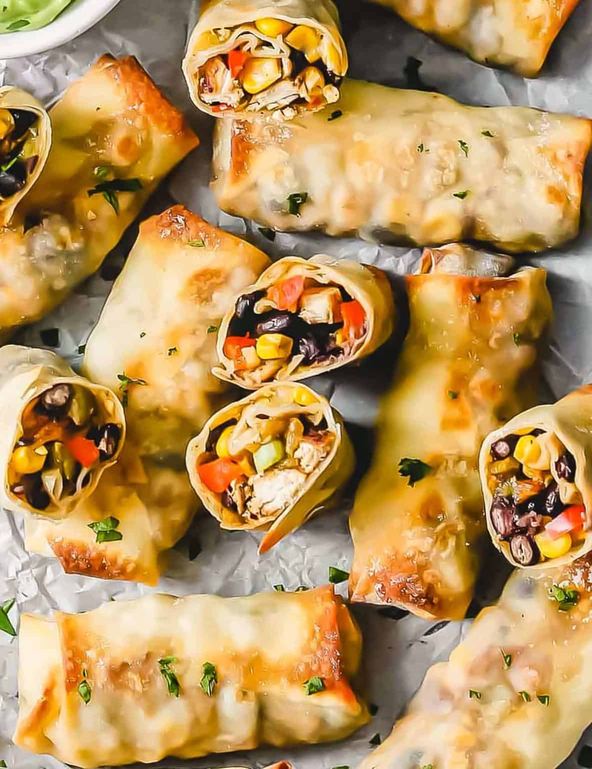 Southwest Chicken Egg Rolls Baked Video