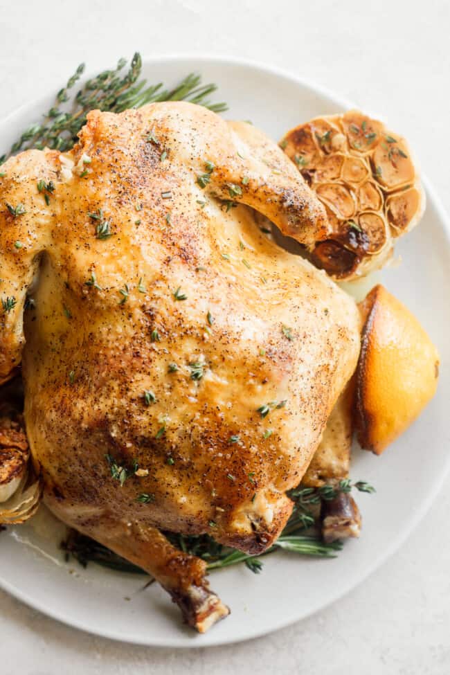 Whole Roast Chicken (Lemon Garlic Roasted Chicken) (VIDEO!!)