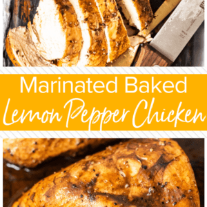 Marinated Baked Lemon Pepper Chicken is one of the BEST ways to cook Baked Chicken! This Lemon Pepper Chicken Recipe is so juicy, tender, and perfect! We have all the tips for how to bake chicken, and this special Marinade Recipe can't be beat!