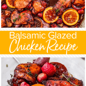 Balsamic Glazed Chicken is a tasty, easy, and simple sheet pan chicken recipe sure to please the entire family. This Balsamic Chicken Recipe is so juicy, tender, and unique. Love!