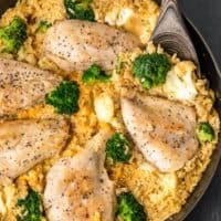 One Pot Cheesy Chicken and Rice is our GO TO simple weeknight meal the entire family loves. Cheesy Chicken and Broccoli is comfort food with none of the fuss. Creamy, easy, quick, and delicious!