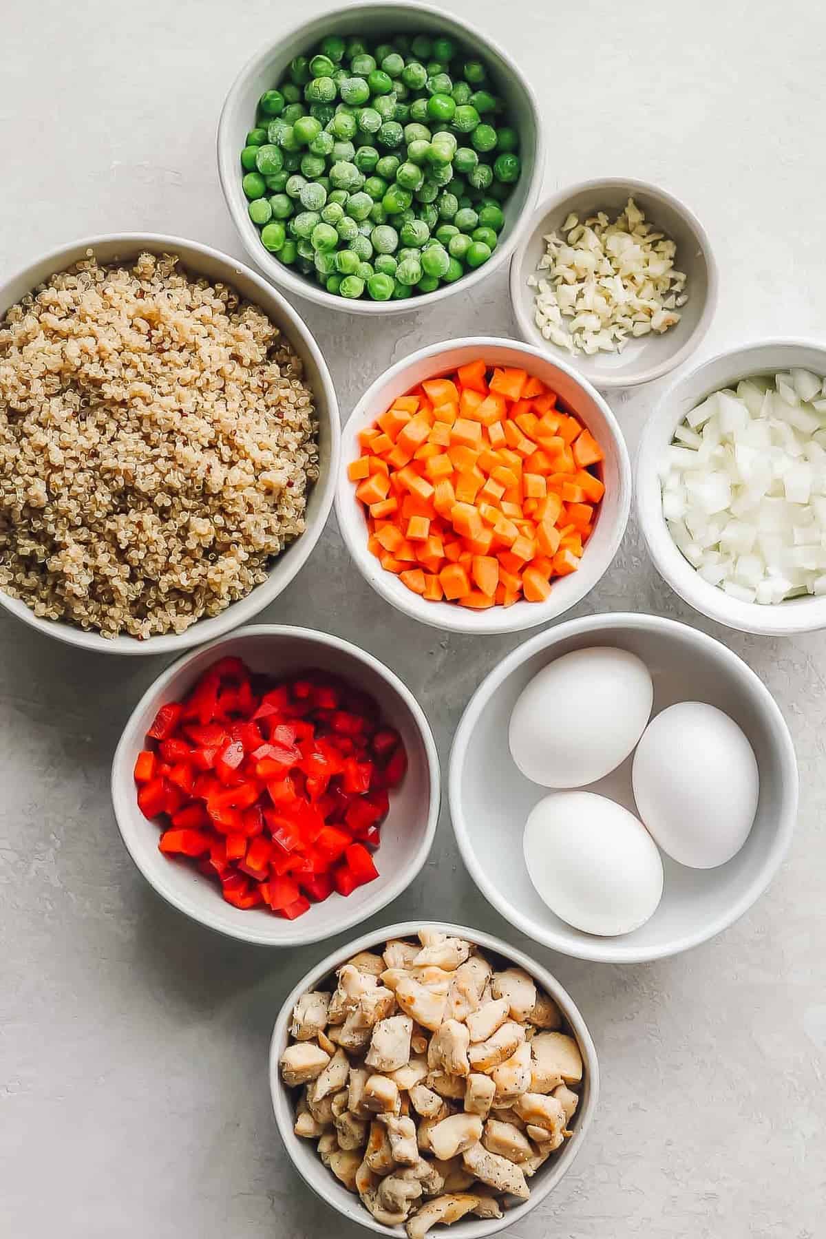 Ingredients for Quinoa Fried Rice with chicken