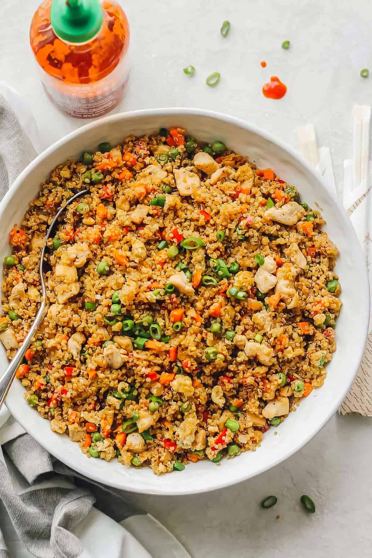 Quinoa Fried Rice with chicken healthy chinese recipe