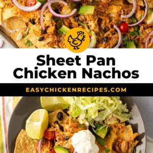 sheet pan chicken nachos pinterest collage