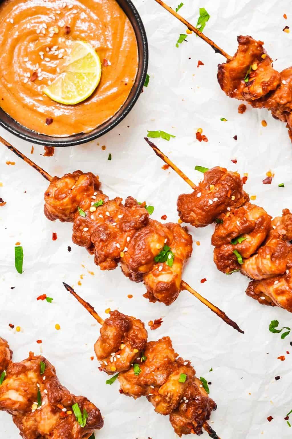 Chicken Satay Skewers With Easy Peanut Sauce Recipe Video