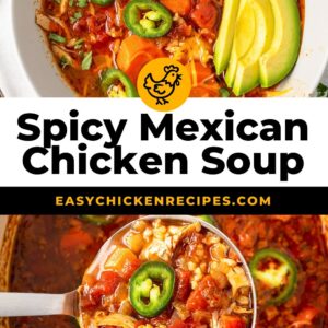 spicy mexican chicken soup pinterest collage