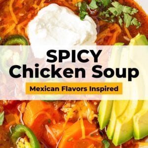 spicy mexican chicken soup pinterest collage