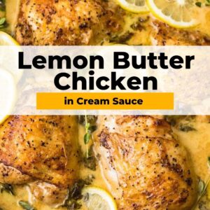 lemon butter chicken pinterest collage