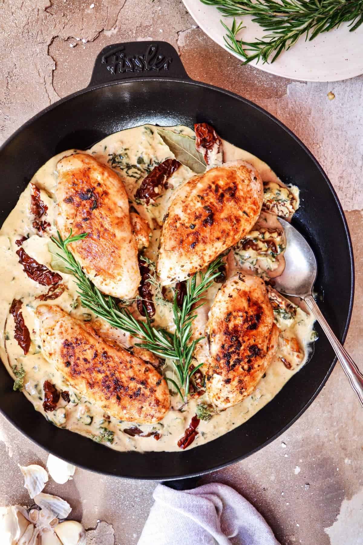 Creamy Sun Dried Tomato Chicken Skillet - Easy Chicken Recipes VIDEO!