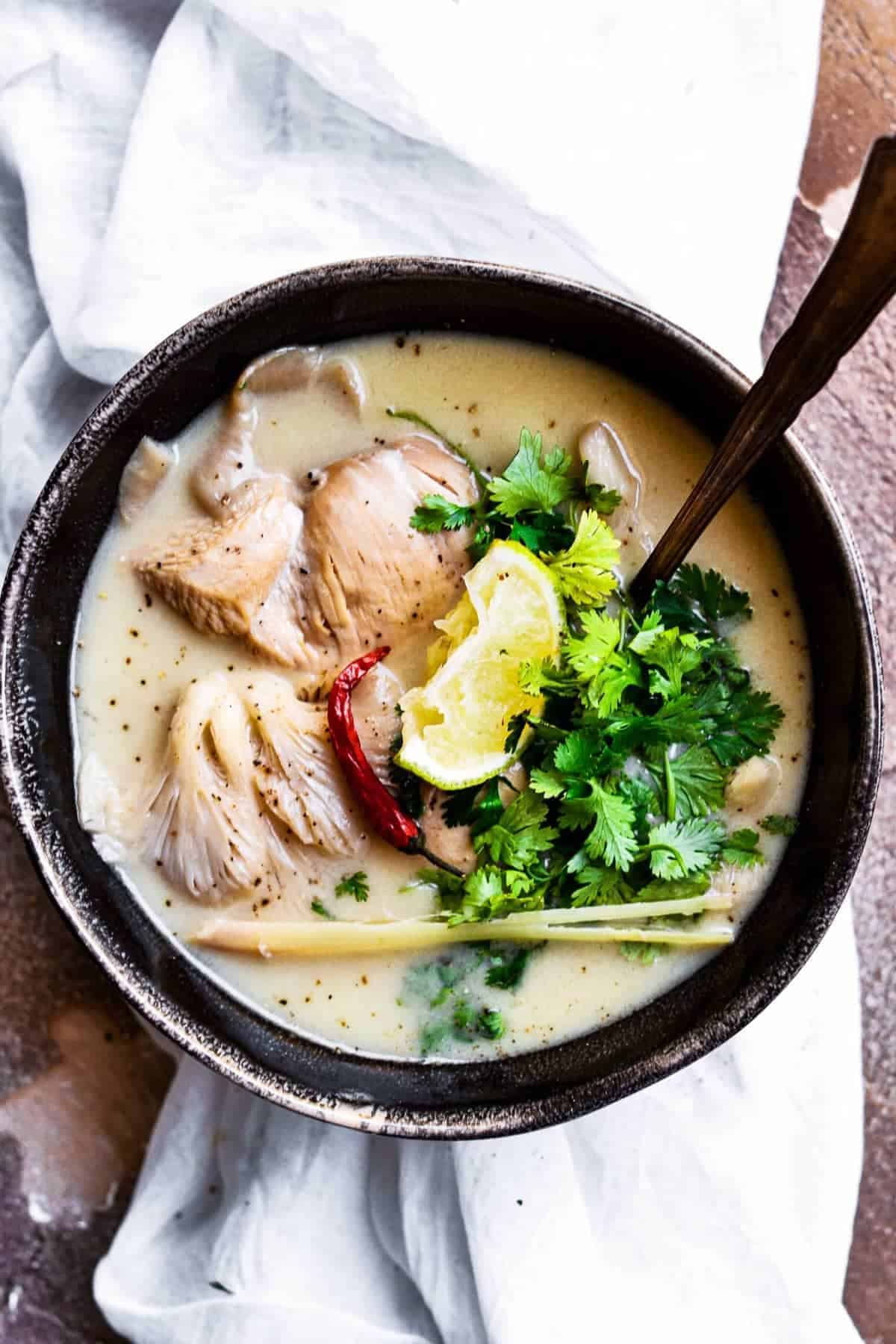Chicken Coconut Soup ready to eat
