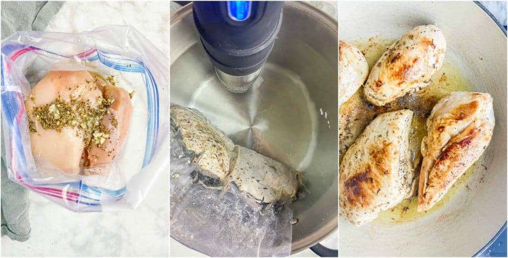 step by step photos of how to sous vide chicken