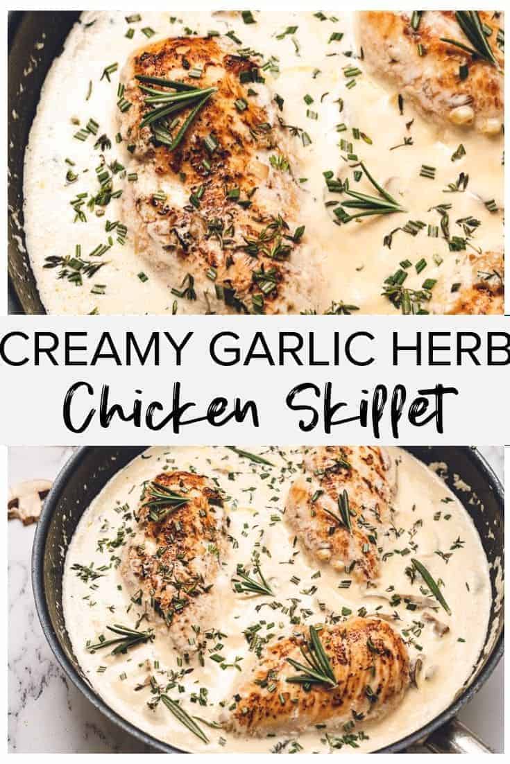 Creamy Garlic Herb Chicken Skillet - (HOW TO VIDEO)