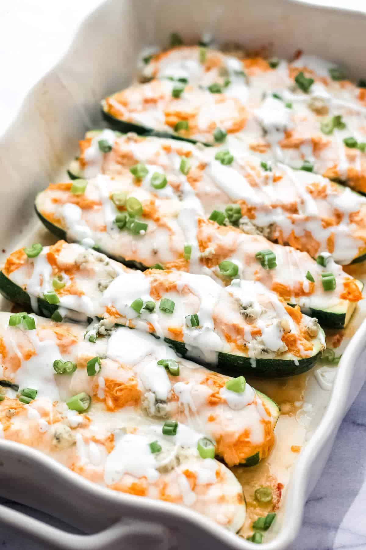 melted cheese on zucchini boats recipe