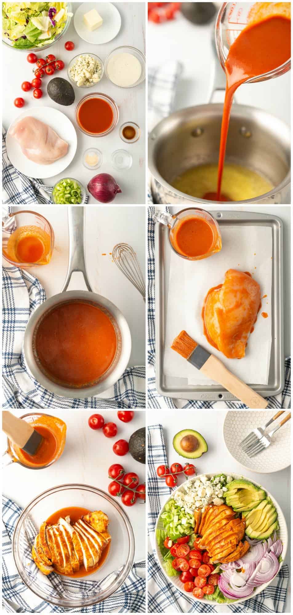 step by step photos of how to make buffalo chicken salad