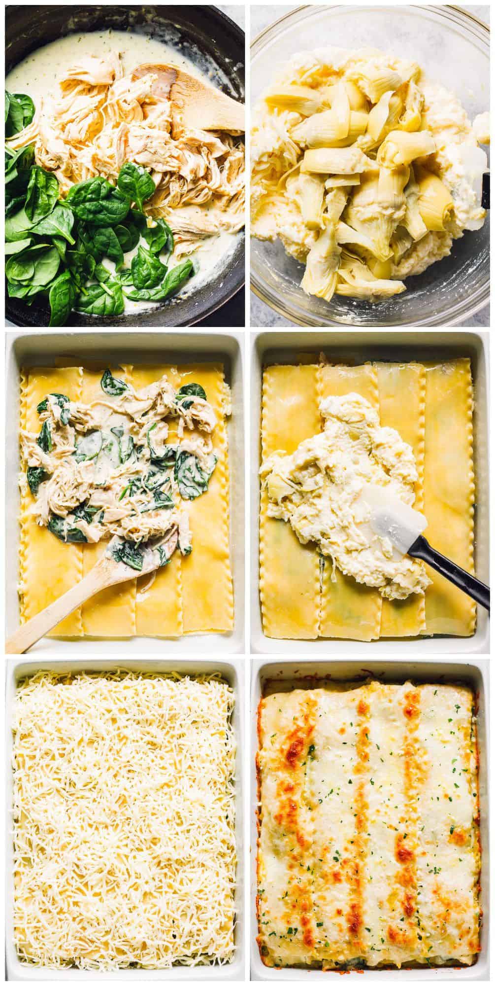 step by step photos for how to make white chicken lasagna