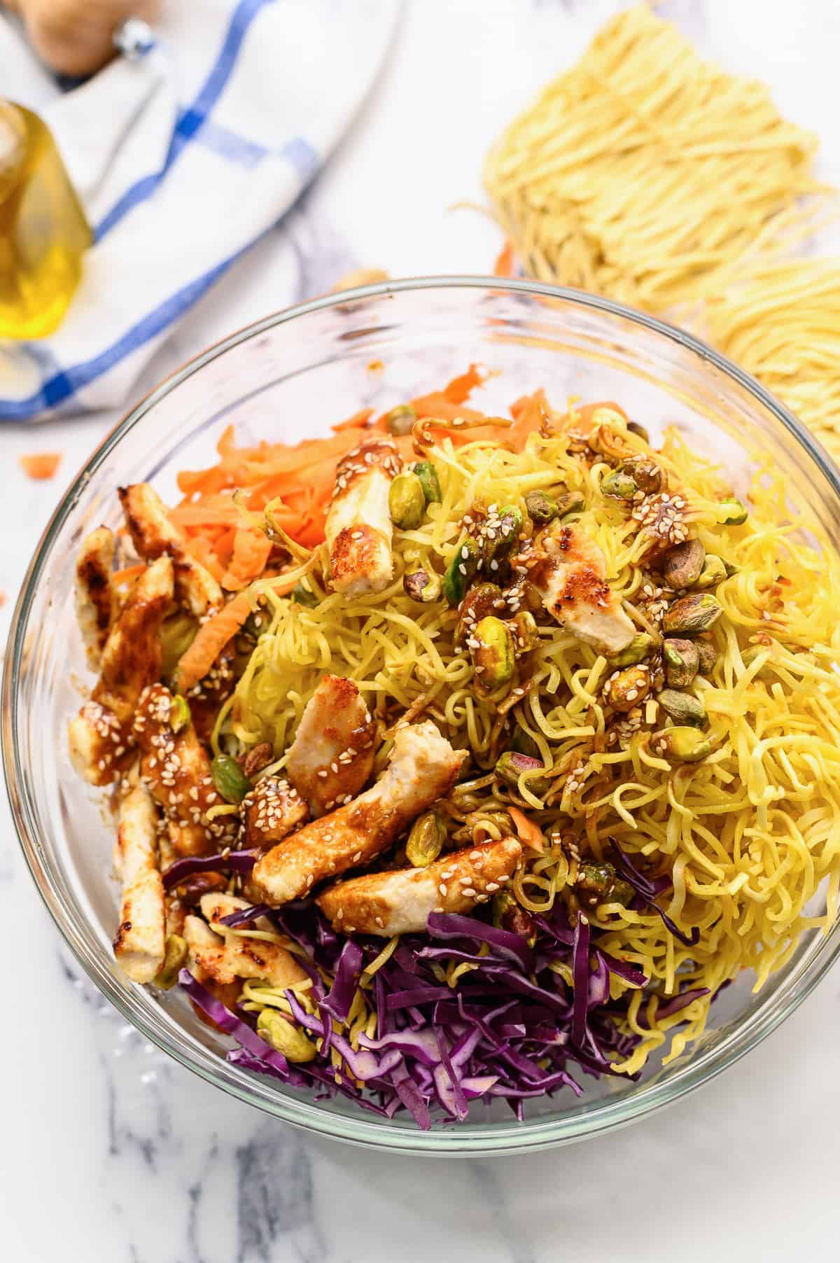 chinese chicken salad in bowl