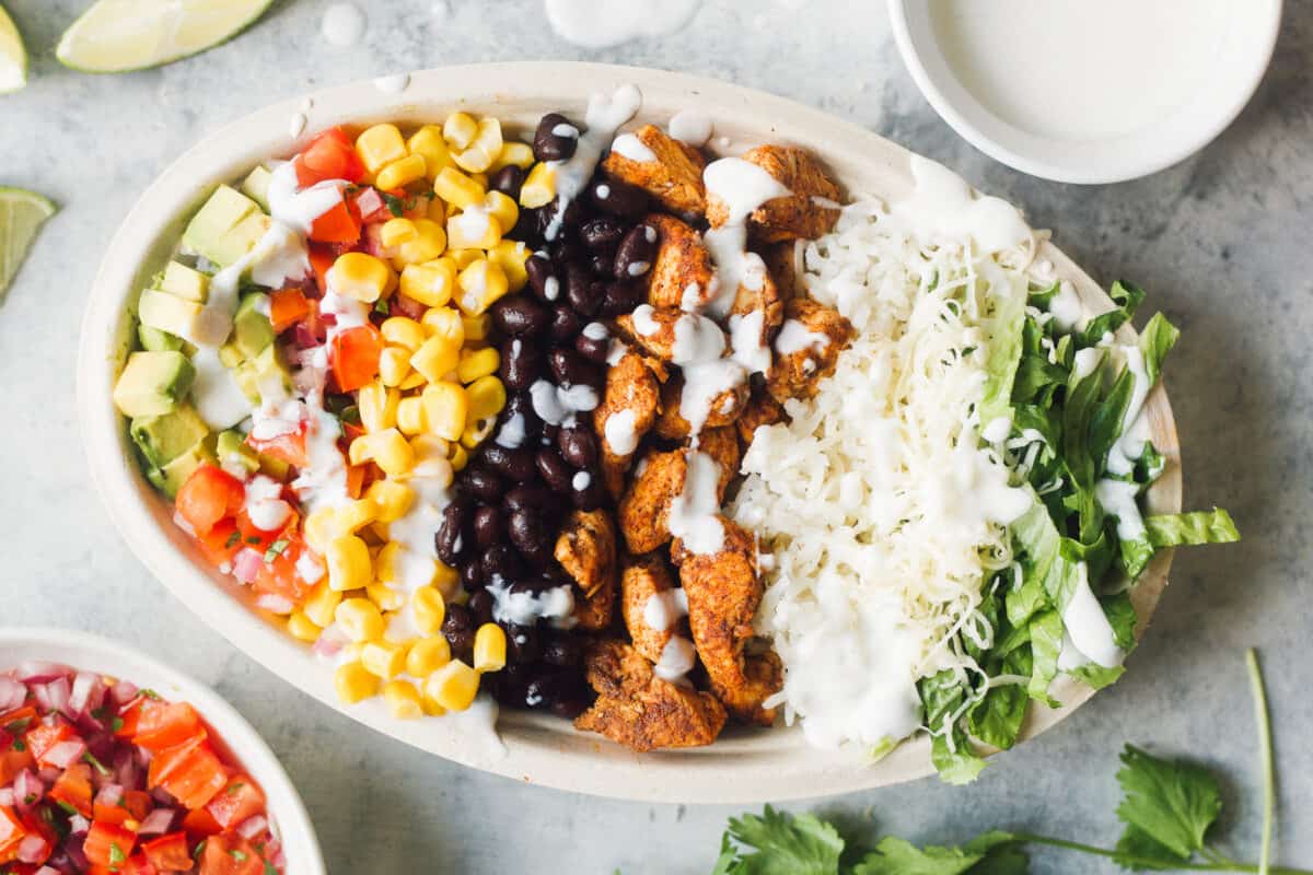 copycat Chipotle Chicken Burrito Bowls