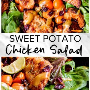 Easy sweet potato chicken salad.