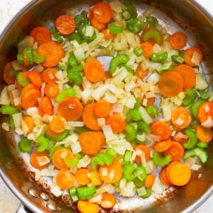 sautéed veggies in a pot.