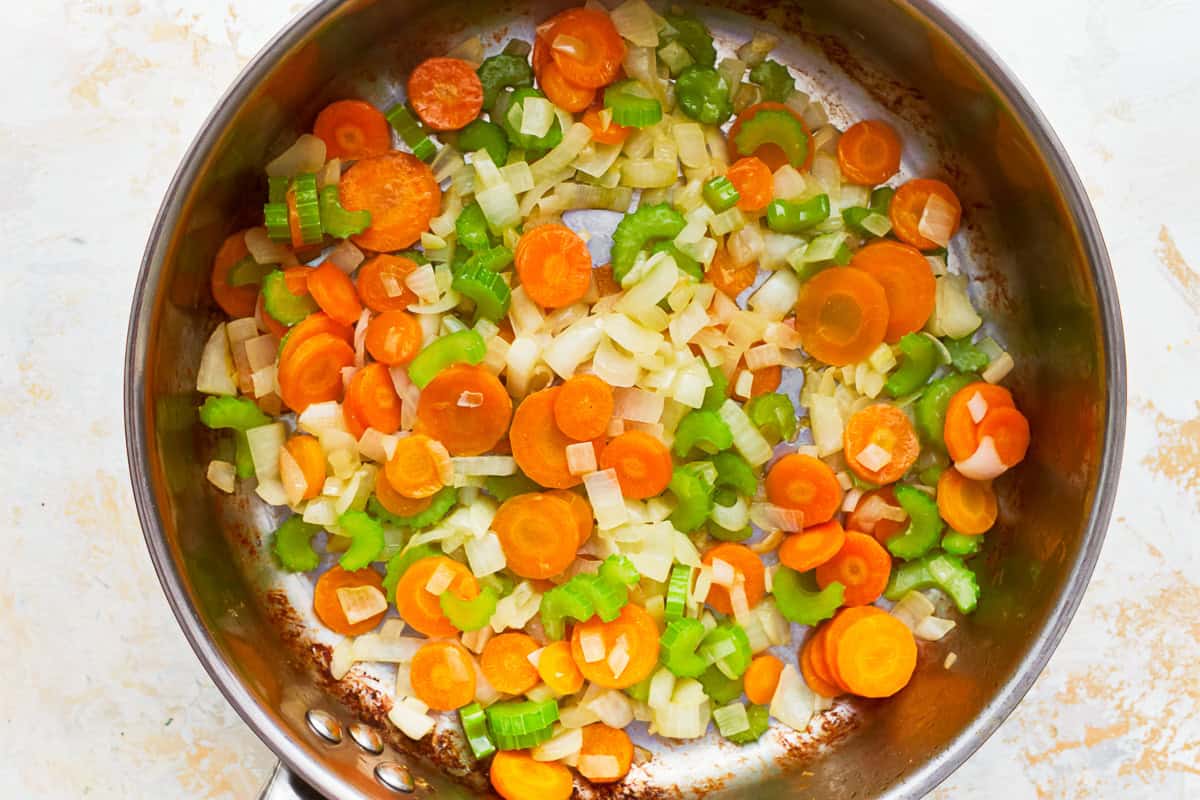 sautéed veggies in a pot.