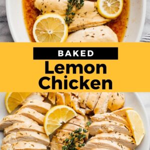 baked lemon chicken pinterest collage