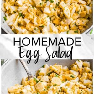 Egg salad cooked at home.