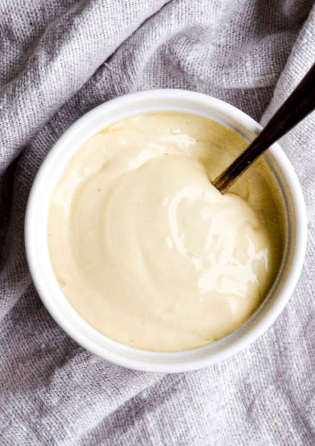 homemade mayo in a bowl