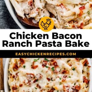 chicken bacon ranch pasta bake pinterest collage