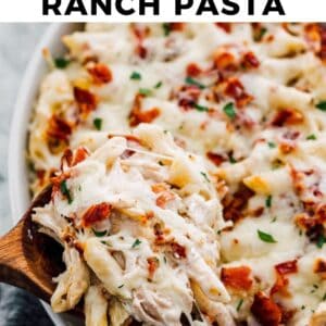 chicken bacon ranch pasta bake pinterest collage