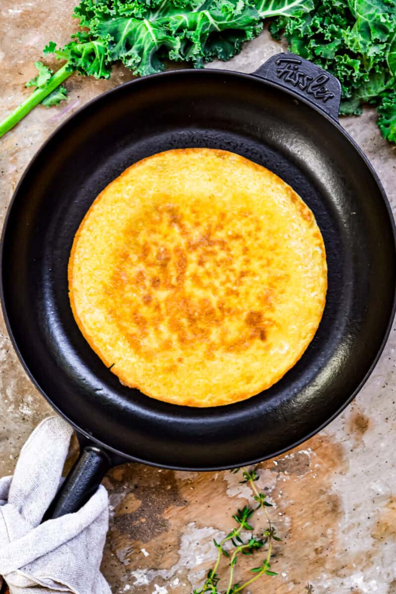 omelette in pan
