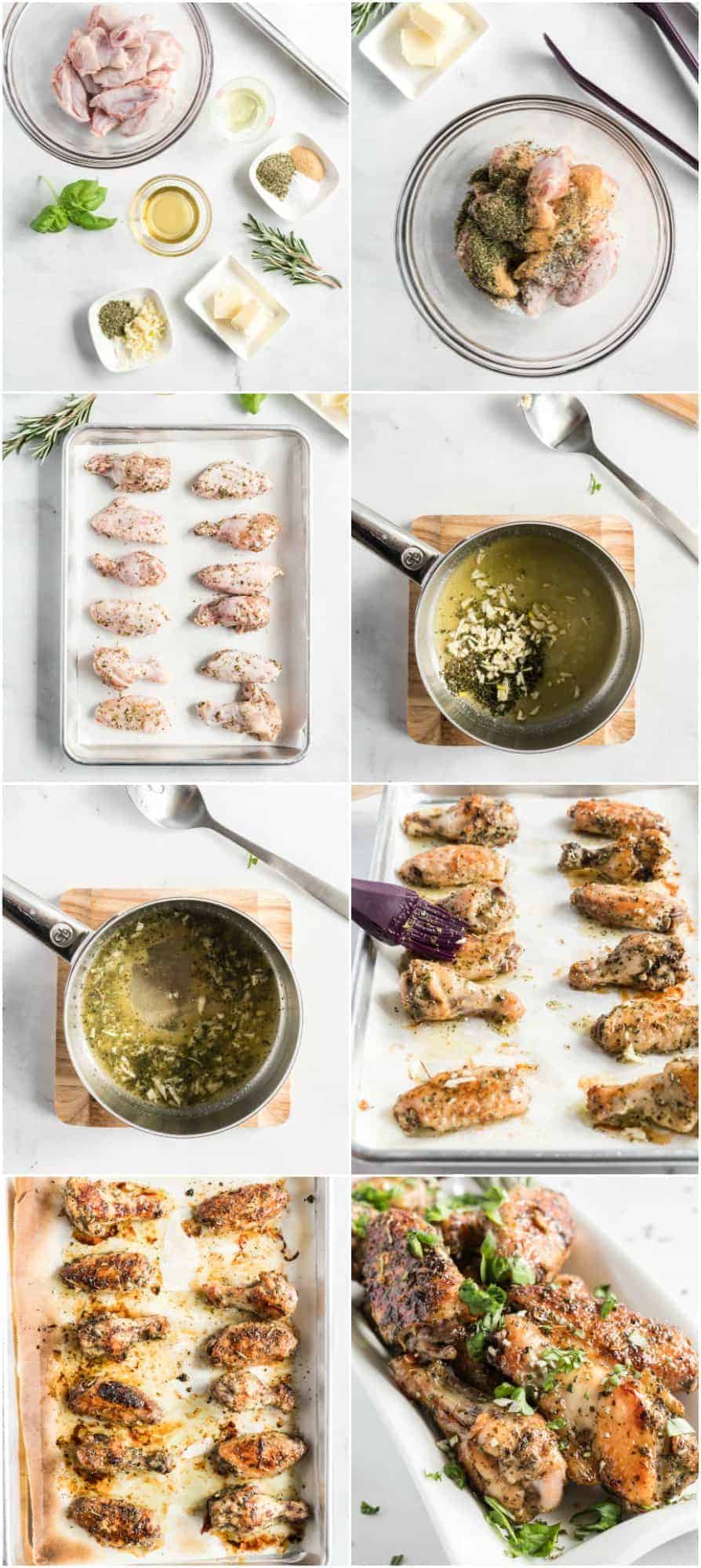step by step photos of how to make garlic baked chicken wings