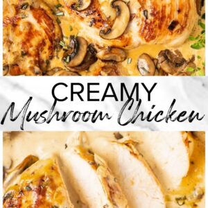 chicken in mushroom cream sauce pinterest collage