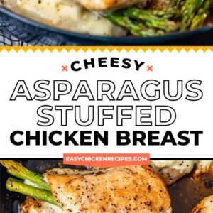 asparagus stuffed chicken pinterest collage
