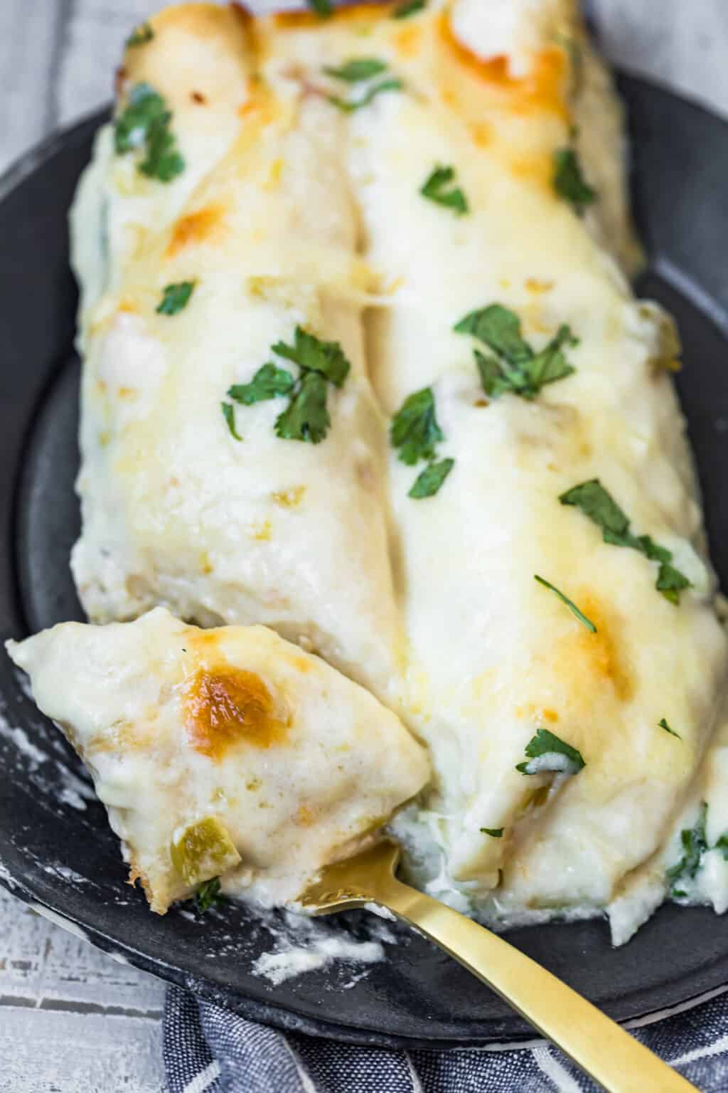 Creamy White Chicken Enchiladas - Easy Chicken Recipes