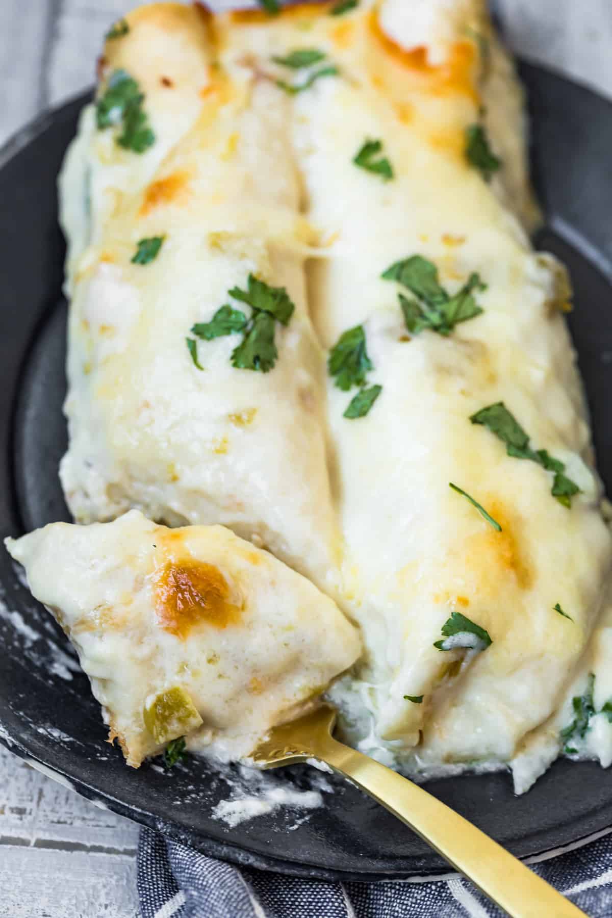 Creamy White Chicken Enchiladas - Easy Chicken Recipes