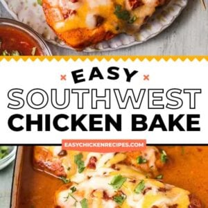 southwest chicken bake pinterest collage