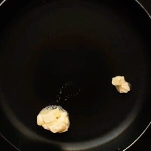 melting butter in a pan.