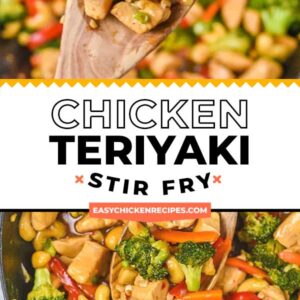 chicken teriyaki stir fry pinterest collage