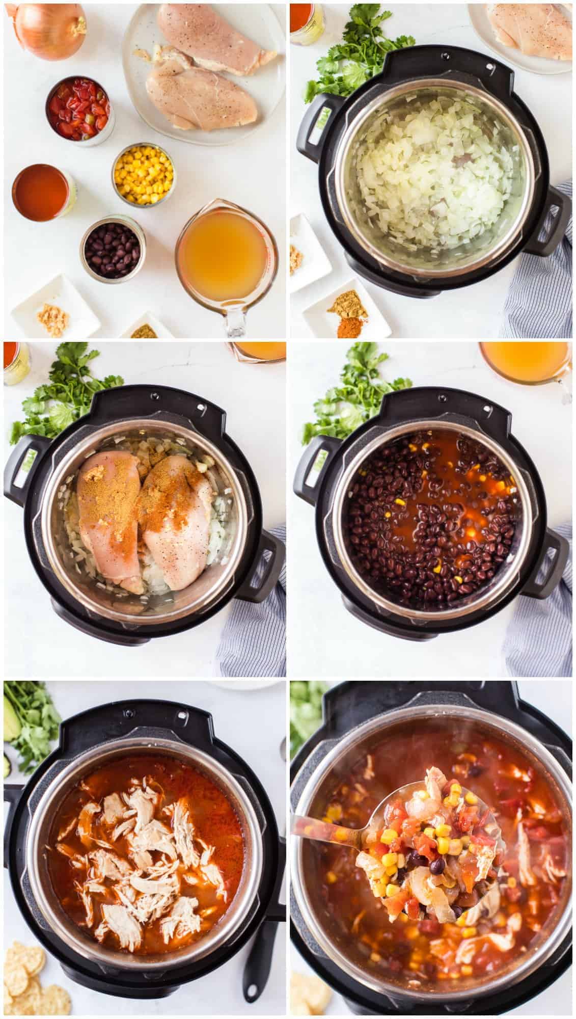 step by step photos of how to make instant pot chicken chili