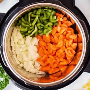 diced veggies in an instant pot.