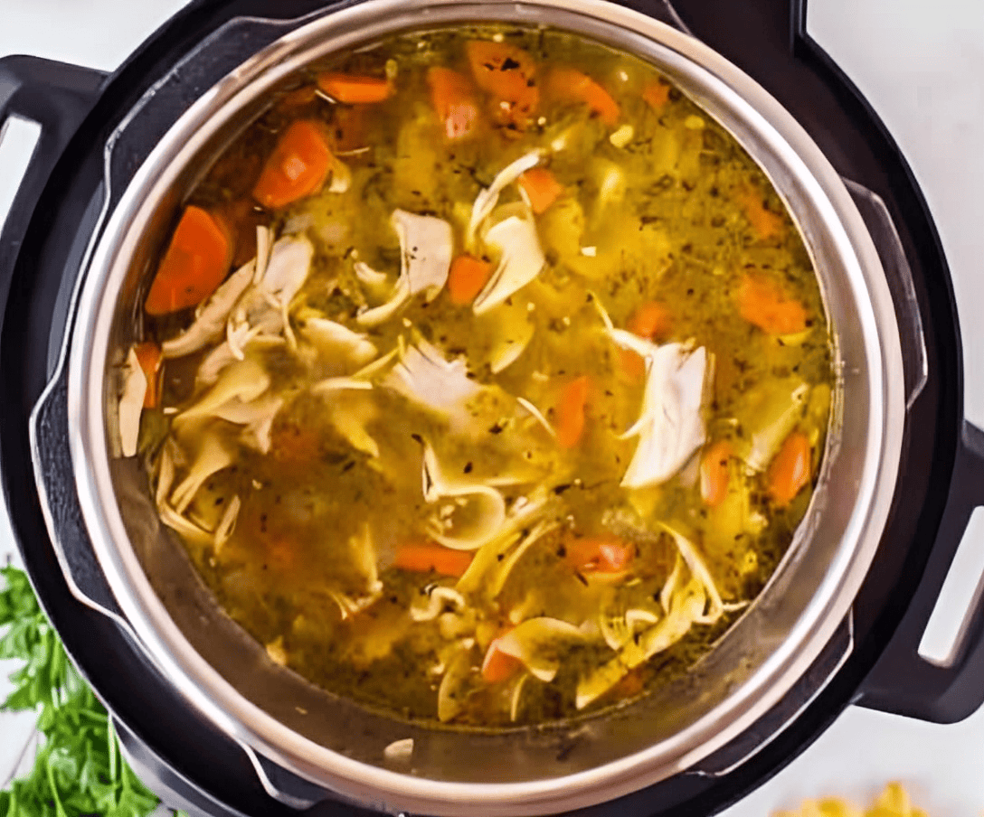 chicken noodle soup in an instant pot.