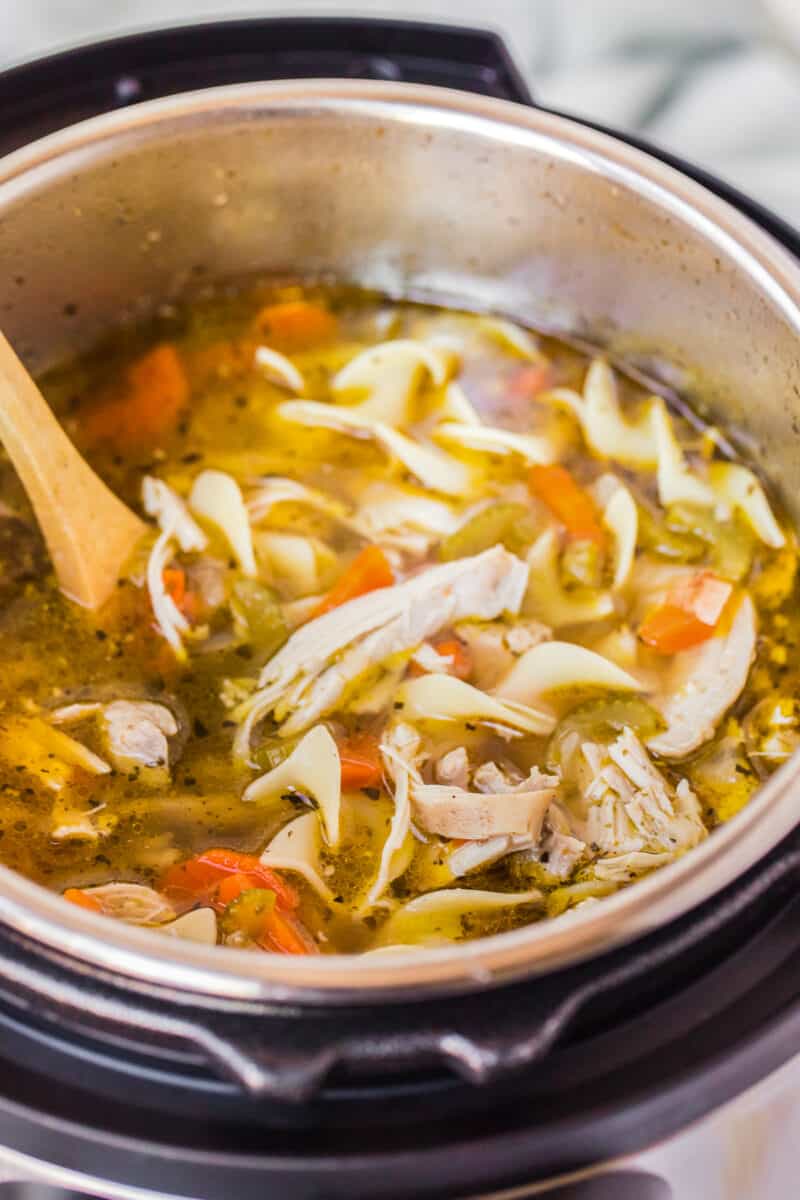 chicken noodle soup made in an instant pot
