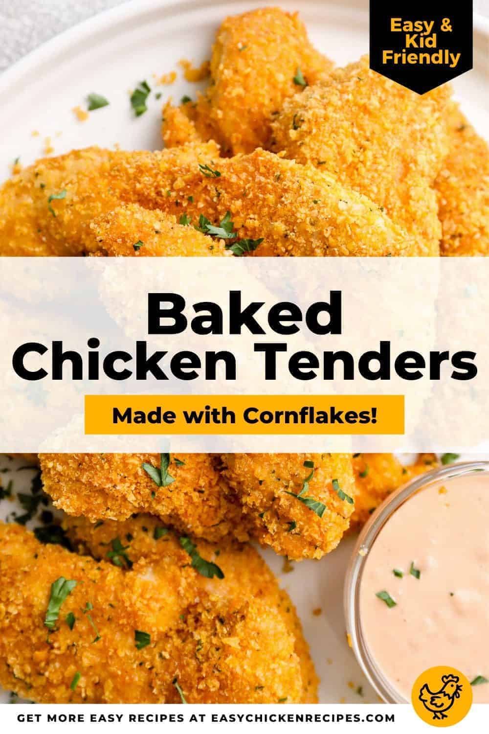 Baked Chicken Tenders (Crispy Cornflake Crust) - Easy Chicken Recipes