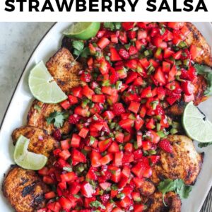 grilled chicken with strawberry salsa pin