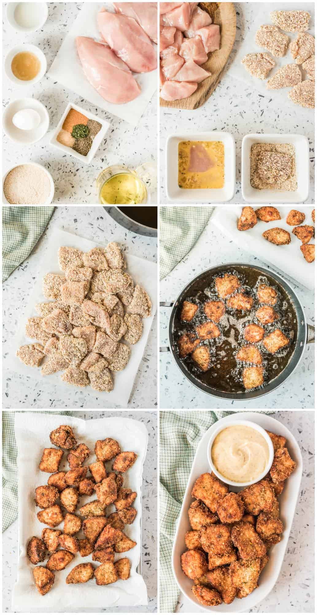 step by step photos of how to make chicken nuggets