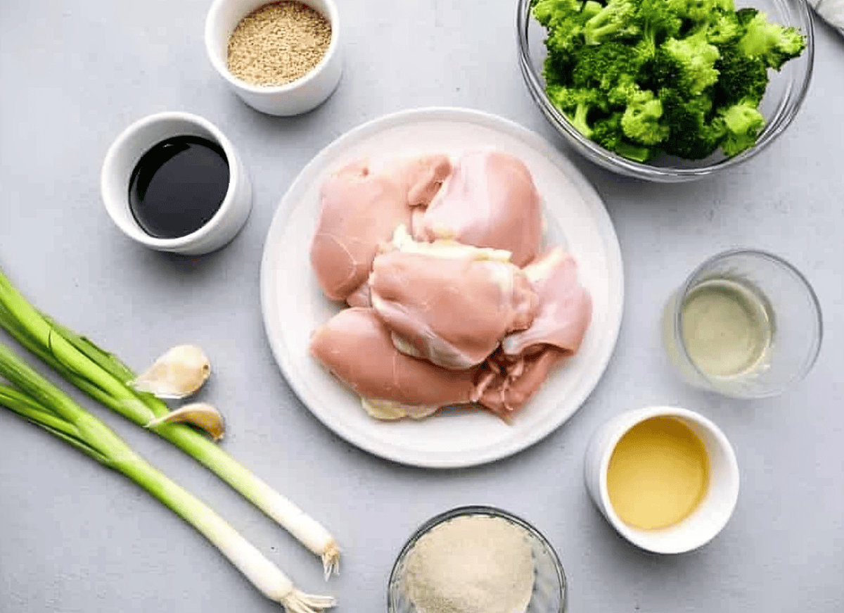 ingredients for teriyaki chicken thighs.