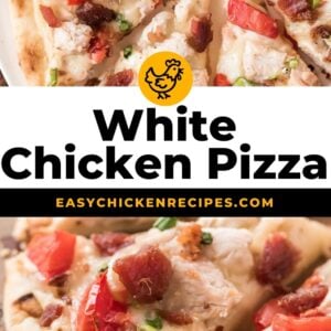 white chicken pizza pinterest collage