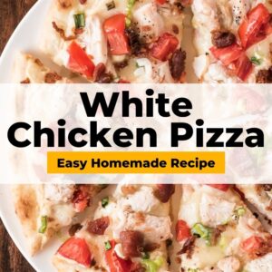 white chicken pizza pinterest collage