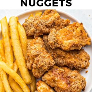 air fryer chicken nuggets pinterest collage