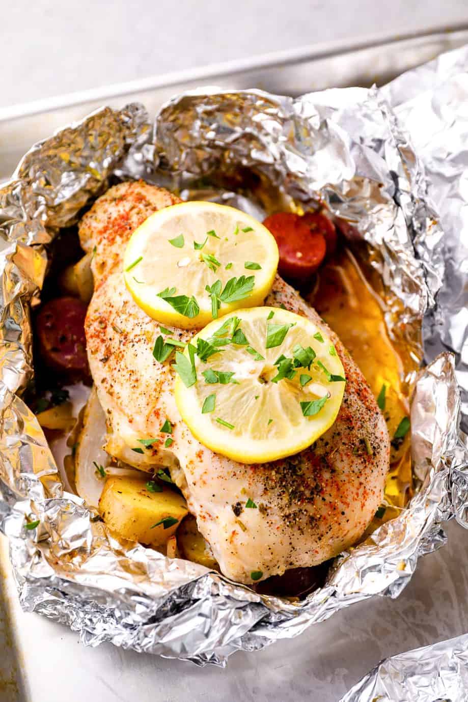 Lemon Chicken Foil Packets - Easy Chicken Recipes